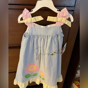 Blueberi Blvd toddler girls seersucker dress size 4T, brand new with tags!